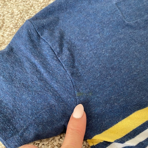 Billabong toddler boys blue yellow striped short sleeve t-shirt tee size 3T - Picture 7 of 8